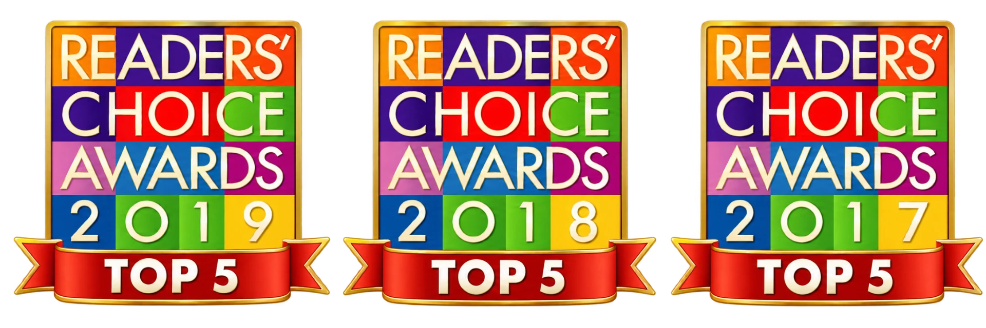 Readers' Choice Awards Top 5 2017, 2018, 2019