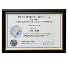 State Licensed Venting Specialty Contractor Certificate