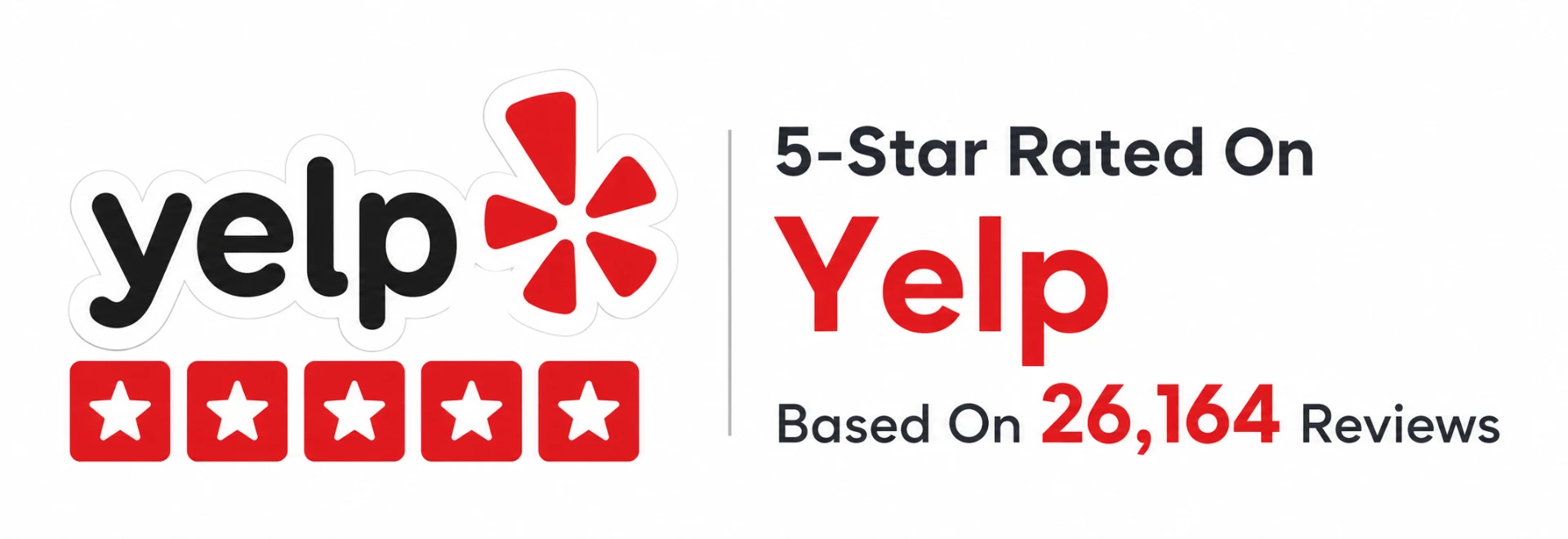 Yelp 5-Star Rated Based On 26,164 Reviews